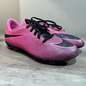 Nike Bravata II Pink Black Soccer Cleats Sz 2Y